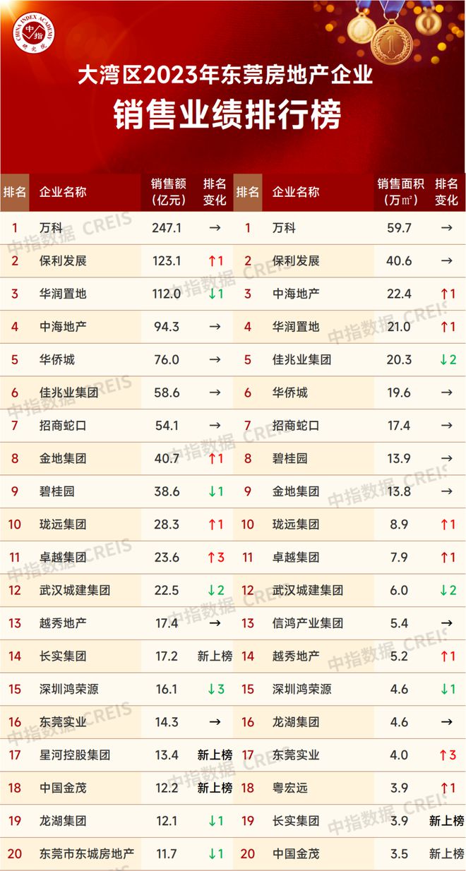 大湾区2023年东莞房地产企业销售业绩TOP203y体育(图3)